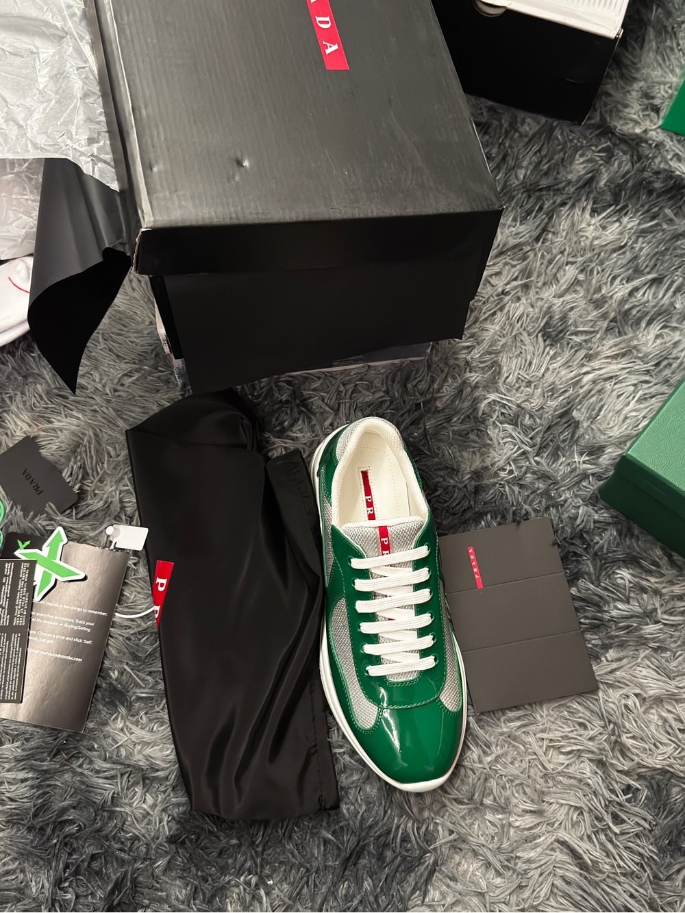 Free People Green and White Patent Leather Sneakers